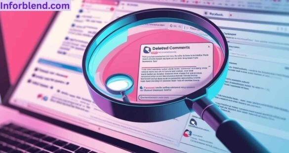 “Magnifying glass revealing deleted Reddit comments, representing Unddit’s role in uncovering hidden discussions.”