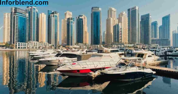 “Different types of boats displayed at a marina, representing variety in boat trading.”
