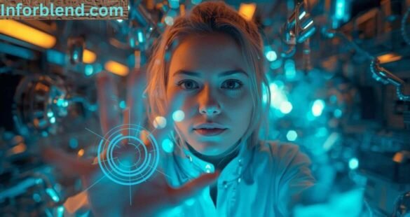 “Conceptual illustration of Methatreams showing digital data streams connecting people and technology in a virtual space.”