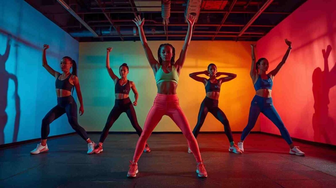 Fitness enthusiasts wearing Gymsnark apparel in a gym environment.