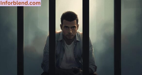 Immigrant in ICE detention center symbolizing uncertainty and legal struggle.