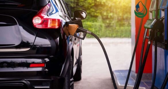 Fuel pump labeled “Sans Plombs 95” at a petrol station.