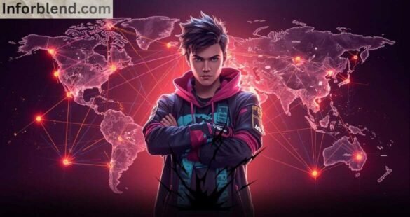 A Valorant player is changing region on the world map to fix server issues and improve ping.